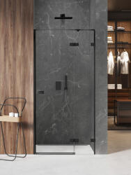 NEW TRENDY Avexa Black XR zuhanyajtók 90 cm dönthető fekete matt/átlátszó üveg EXK-6838 (EXK6838)