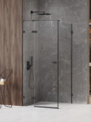NEW TRENDY Avexa Black XR zuhanykabin 90x80 cm négyszögletes fekete matt/átlátszó üveg EXK-6851 (EXK6851)