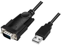 LogiLink USB 2.0 kábel, USB-A/M-DB9/M, soros, fekete, 1, 5 m (AU0048A)