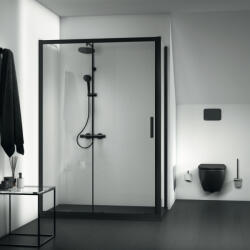 Ideal Standard Connect 2 zuhanyajtók 140 cm tolható fekete matt/átlátszó üveg K9278V3