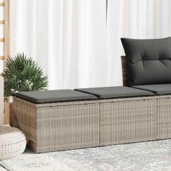 vidaXL 2 részes világosszürke polyrattan akácfa ülőgarnitúra párnákkal (3328665)