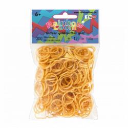 Rainbow Loom eredeti csillogó gumik 300 darab arany 6 évtől (RL7810)