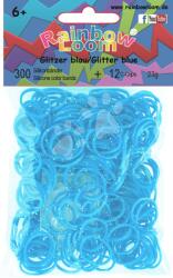 Rainbow Loom eredeti csillogó gumik 300 darab türkíz 6 évtől (RL7801)