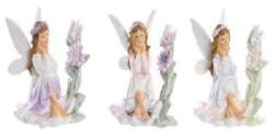 Dekoráció tündér virággal ülő poly 10, 5x9x10, 5cm 3 féle 1db, figura nem választható