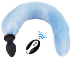 Kinky Puppy Plug Tail Vibe - kék fuxi farok vibrátor 6, 5 cm x 40 cm