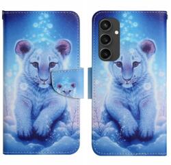  ART Husă portofel pentru Samsung Galaxy S24 FE 5G LEOPARD DE ZĂpadă