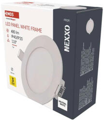 EMOS LED süllyesztett lámpatest NEXXO, kerek, fehér, 7W, természetes fehér (ZD1125) - akkuforras