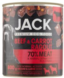Jack teljes értékű eledel felnőtt kutyák minden fajtája számára marhahússal és répával 800 g