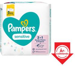 Pampers Sensitive Nedves Törlőkendő, 5 csomag = 260 db Törlőkendő