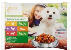 Tesco Pet Specialist teljes értékű állateledel felnőtt kutyáknak háromféle ízesítésben 4 x 100 g