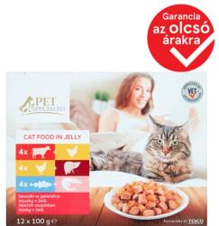 Tesco Pet Specialist teljes értékű állateledel felnőtt macskák számára falatok aszpikban 12 x 100 g