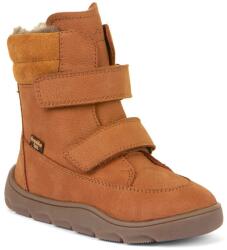 Froddo dětské zimní barefoot boty ZERU TEX WINTER Cognac G3160240-2 | kotníková dětská obuv na suchý zip | kožená obuv s membránou a flexibilní podrážkou - 34