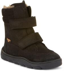 Froddo dívčí zimní barefoot boty ZERU TEX WINTER Black G3160240-7 | kotníková dětská obuv na suchý zip | kožená obuv s membránou a flexibilní podrážkou - 24