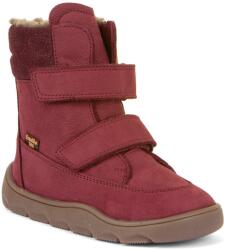 Froddo dívčí zimní barefoot boty ZERU TEX WINTER Bordaux G3160240-5 | kotníková dětská obuv na suchý zip | kožená obuv s membránou a flexibilní podrážkou - 24