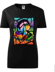 Bebeluc Print Tricou Personalizat cu Pasare Exotica si Design Geometric , Culori Vibrante pentru Un Look Unic (BBLSF144)