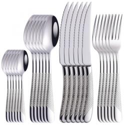 HARAHU Set tacâmuri 24 piese LU-26409 - Argintiu KP26409 Tacam