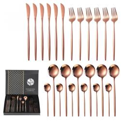 HARAHU Set de tacâmuri din 24 de piese QU-26399 - Auriu Roz KP26399 Tacam