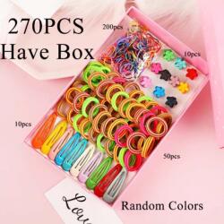 HARAHU Set benzi elastice și cleme cu cutie - 270 buc KP7832