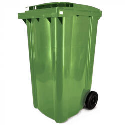 KZIWEB Háztartási kuka 240L-es, zöld, kerekes, műanyag, premium - [TM] - [NGK] : Kuka kialakítása: - Kerekes, Szín: - Zöld, Űrtartalom: - 240 Literes