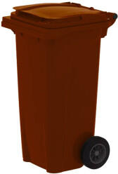 KZIWEB Háztartási kuka 120 L BARNA kerekes : Kuka kialakítása: - Kerekes, Szín: - Barna, Űrtartalom: - 120 Literes