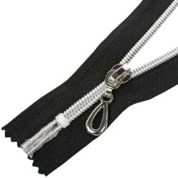 Cipzár ezüst színű spirállal RT10, 12 cm zárt #5D0 S autolock - Fekete 332