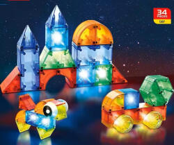 Dige Toys Joc Constructie Magnetic cu Lumini - 34 Piese (2203)