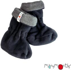 ManyMonths Botoșei lână merinos ManyMonths - Elephant Grey/Black