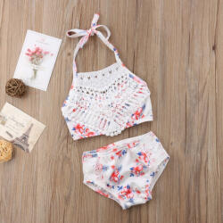 BabyJem Costum de baie cu talie inalta si dantela (marime: 120)