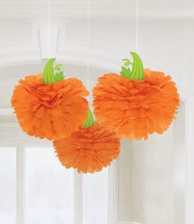 Amscan Pom pom dovleac hartie 3 buc Costum bal mascat copii