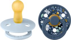 BIBS x LIBERTY - Set 2 suzete Colour Chamomile Lawn Latex, tetina rotunda, 6 luni+