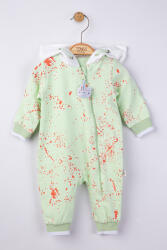 BabyJem Salopeta cu stropi si gluga pentru bebelusi, tongs baby (culoare: verde, marime: 0-3 luni)