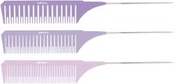 BIFULL Set 3 pieptenii cu coada de metal - LAYERING - VIOLET (BFPEI44898)