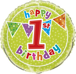 Unique Balon folie happy 1st birthday 45 cm Costum bal mascat copii