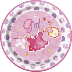 Unique Farfurii baby shower fata 22 cm Costum bal mascat copii