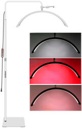 Andoer Lampa cosmetica profesionala Bi Color alb, rosu, Semiluna 238 LED, inaltime maxima 180 cm, suport telefon inclus, culoare aleatorie
