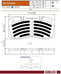 DANBLOCK set placute frana, frana disc DANBLOCK DB 2912282 (DB 2912282)