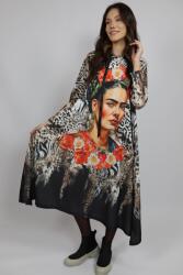 FashionLand ROCHIE MAXI CU MANECA LUNGA ASIMETRICA LEOPART FRIDA TALIE UNICA Multicolora