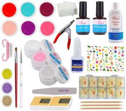 SELA Kit unghii false cu gel nr. 27, Sela, fara lampa uv, 195 piese