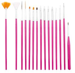 SELA Set 15 Pensule Manichiura Soft Pink, Sela