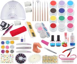 SELA Kit unghii false cu gel, lampa uv, nr. 16, 353 piese, Sela