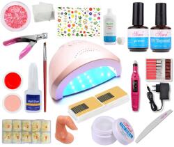 SELA Kit unghii false cu gel Baby Pink, lampa led, Sela, nr. 96