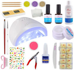 SELA Kit Unghii False Cu Gel Uv, Nr. 103, Lampa Led, 179 Piese, Sela