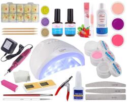 SELA Kit Unghii False Cu Gel Uv, Nr. 3, Lampa Led, 184 piese, Sela