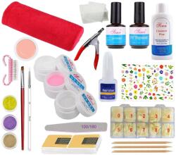 SELA Kit unghii false cu gel nr. 28, Sela, fara lampa uv, 181 piese
