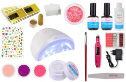 SELA Kit Unghii False Cu Gel Uv, Nr. 53, Lampa Uv, Sela
