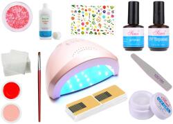 SELA Kit unghii false cu gel uv, nr. 17, lampa led, Ultra Pack, Sela