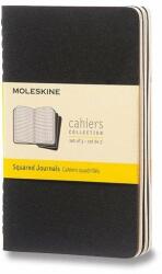 Moleskine S, kockás, fekete - 3 db (QP312)