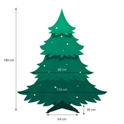 SPRINGOS Prémium 3D Műfenyő - 180 cm, Skandináv Lucfenyő