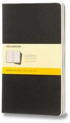 Moleskine L, kockás, fekete - 3 db (QP317)