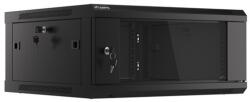 Lanberg 19" fali rack szekrény 4U/600X600 lapraszerelt, fekete V2 WF01-6604-10B (WF01-6604-10B)
